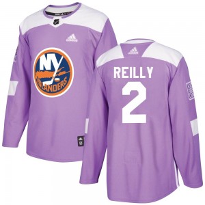 Men's Adidas New York Islanders Mike Reilly Purple Fights Cancer Practice Jersey - Authentic