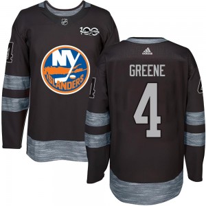 Men's New York Islanders Andy Greene Green Black 1917-2017 100th Anniversary Jersey - Authentic