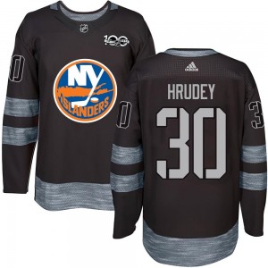 Men's New York Islanders Kelly Hrudey Black 1917-2017 100th Anniversary Jersey - Authentic