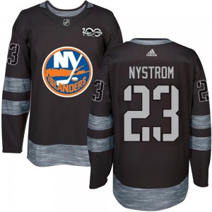 Men's New York Islanders Bob Nystrom Black 1917-2017 100th Anniversary Jersey - Authentic