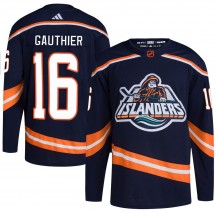 Youth Adidas New York Islanders Julien Gauthier Navy Reverse Retro 2.0 Jersey - Authentic