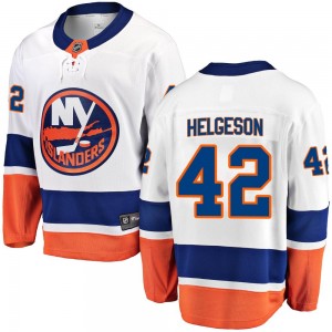 Youth Fanatics Branded New York Islanders Seth Helgeson White Away Jersey - Breakaway